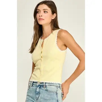 Golden Glow Button Tank