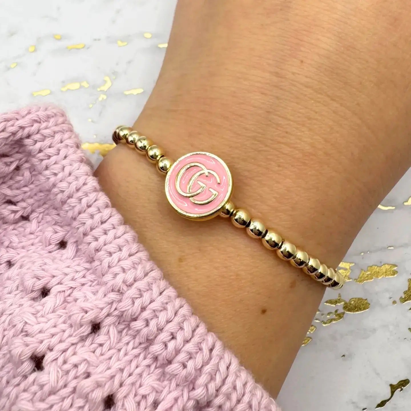 4mm Gold Beaded Bracelet