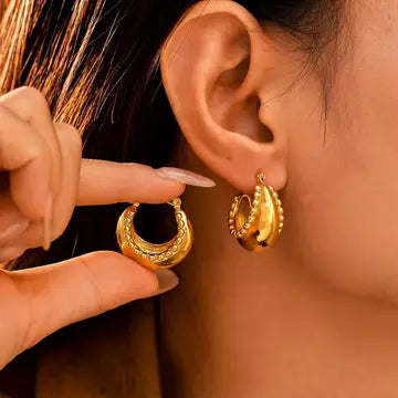 Beaded Hoop Earring