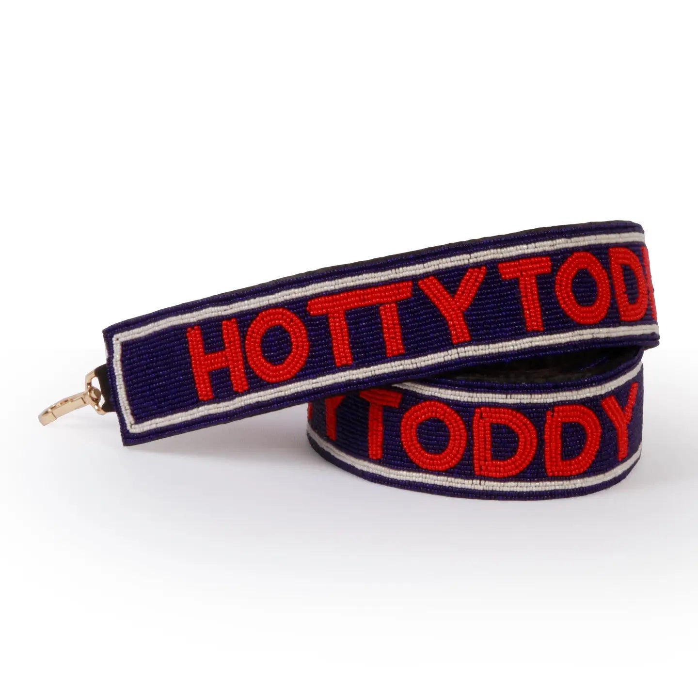 Ole Miss Hotty Toddy Blue and Red Beaded Purse Strap