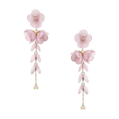 FLORAL LEAF DROP DANGLE EARRING