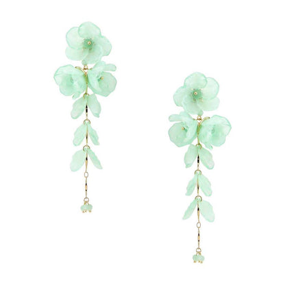 FLORAL LEAF DROP DANGLE EARRING