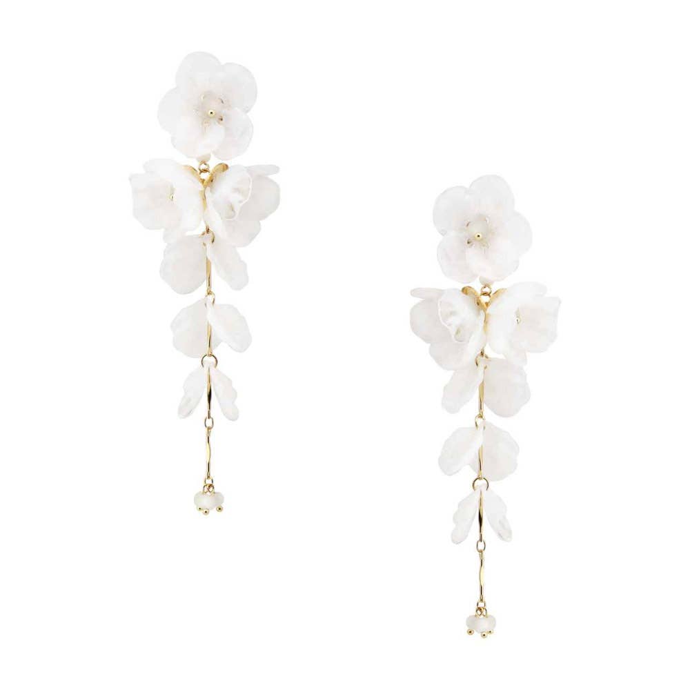 FLORAL LEAF DROP DANGLE EARRING