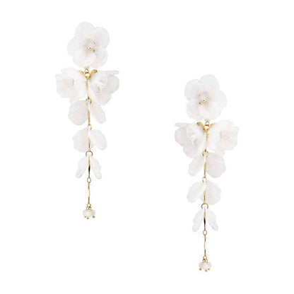 FLORAL LEAF DROP DANGLE EARRING