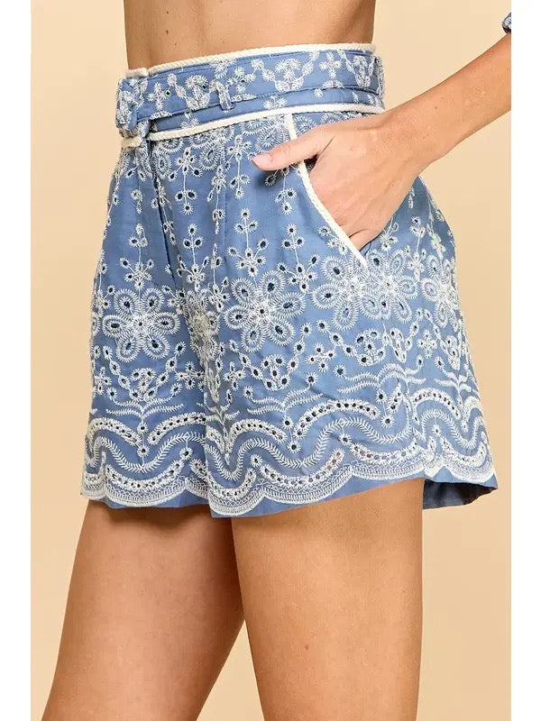 Blossom Skies Eyelet Shorts