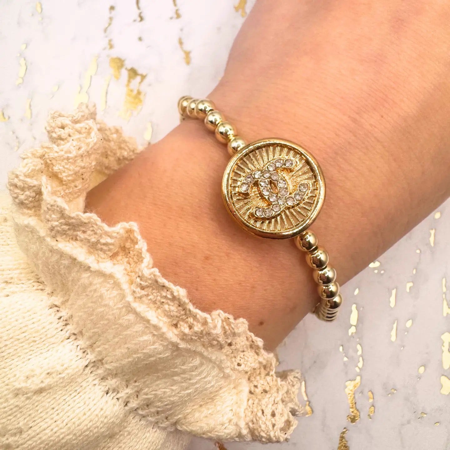 Golden Radiance Medallion Bracelet