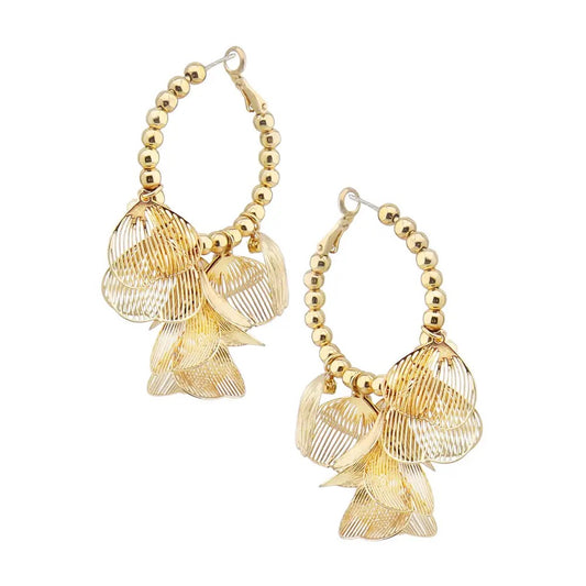 Golden Charm Hoops