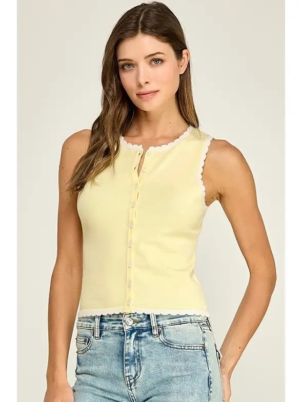 Golden Glow Button Tank