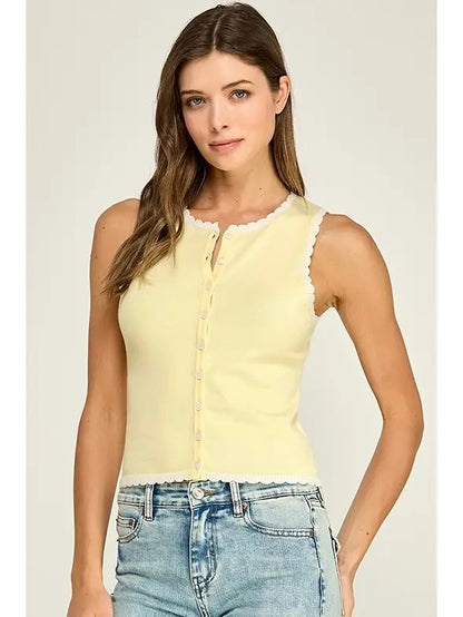 Golden Glow Button Tank