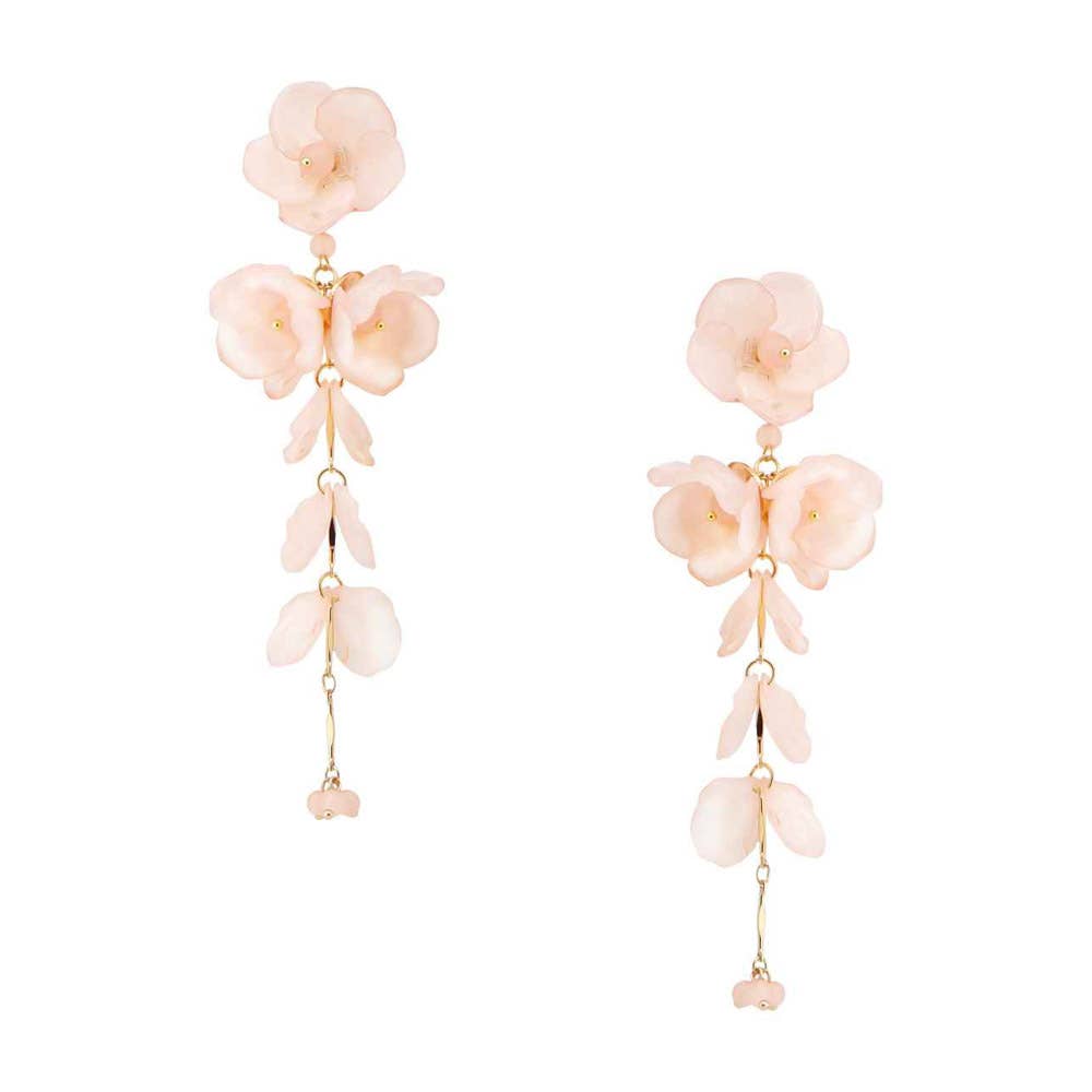 FLORAL LEAF DROP DANGLE EARRING